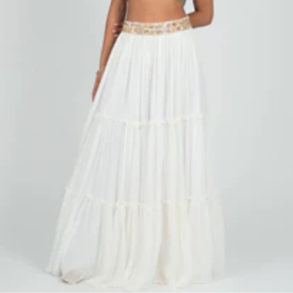 45” White Tara Lengha Skirt (XS) (BNWT) - Picture 3 of 16